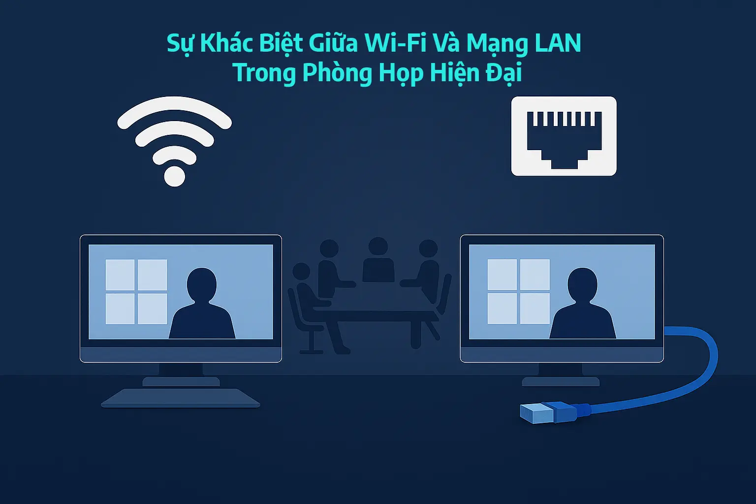 Sự Khác Biệt Giữa Wi-Fi Và Mạng LAN Trong Phòng Họp Hiện Đại