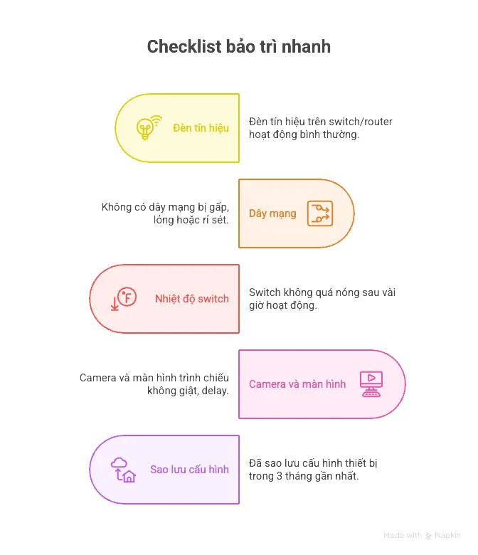Checklist bảo trì nhanh cho doanh nghiệp tự kiểm tra