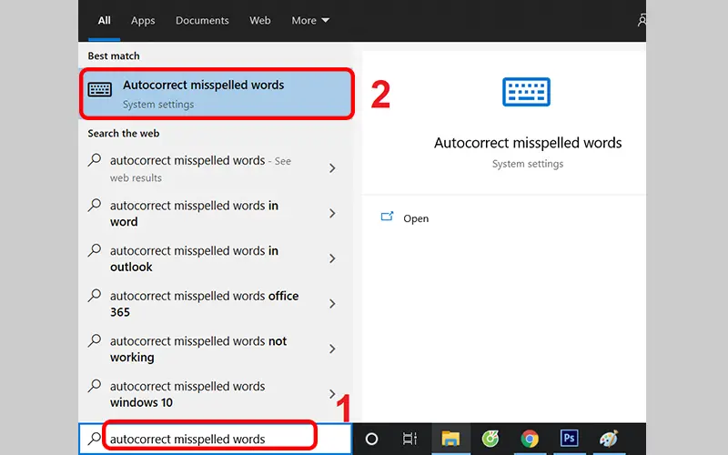 Do chế độ Autocorrect misspelled words