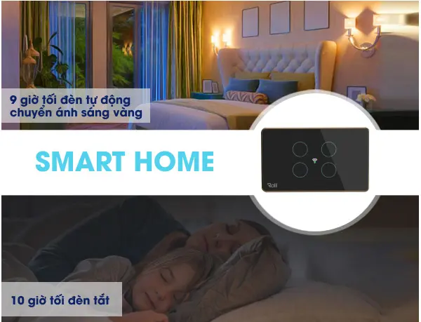 Tính năng hẹn giờ trên Công tắc Cảm ứng thông minh chữ nhật giúp tiết kiệm và thoải mái hơn