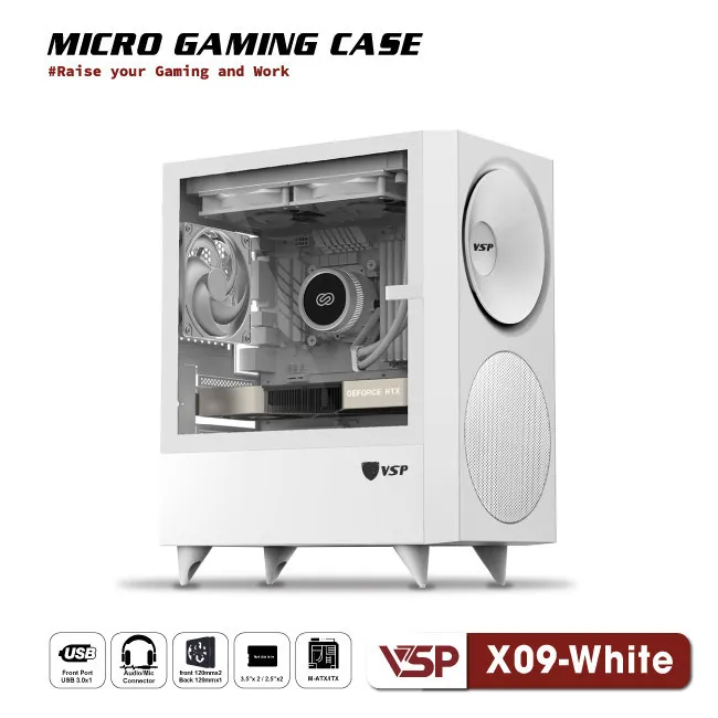 Vỏ Case Máy Tính VSP Micro Gaming X09 - Trắng