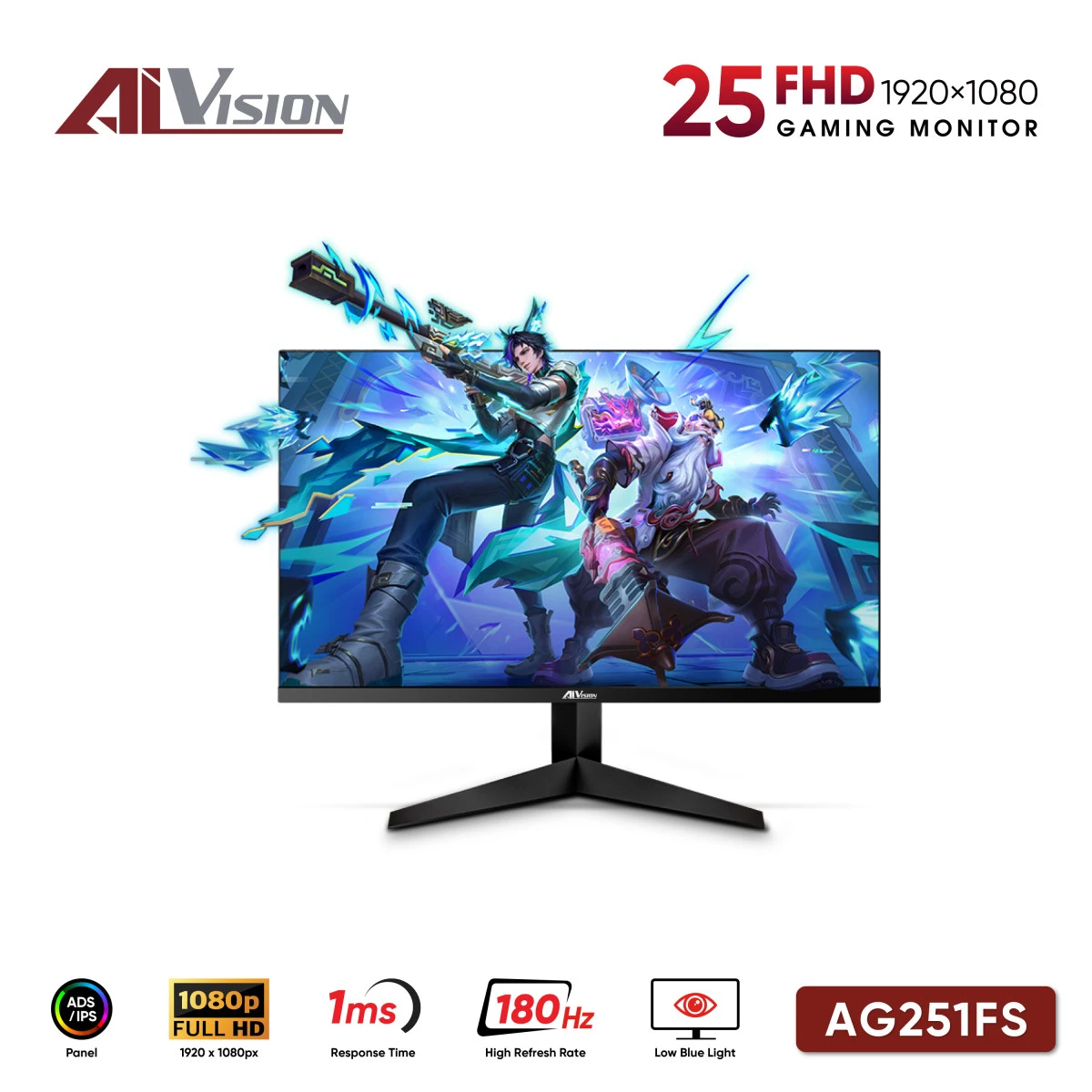 Màn Hình AiVision AG251FS (25inch / IPS / FHD / 180Hz / 1ms) - Đen