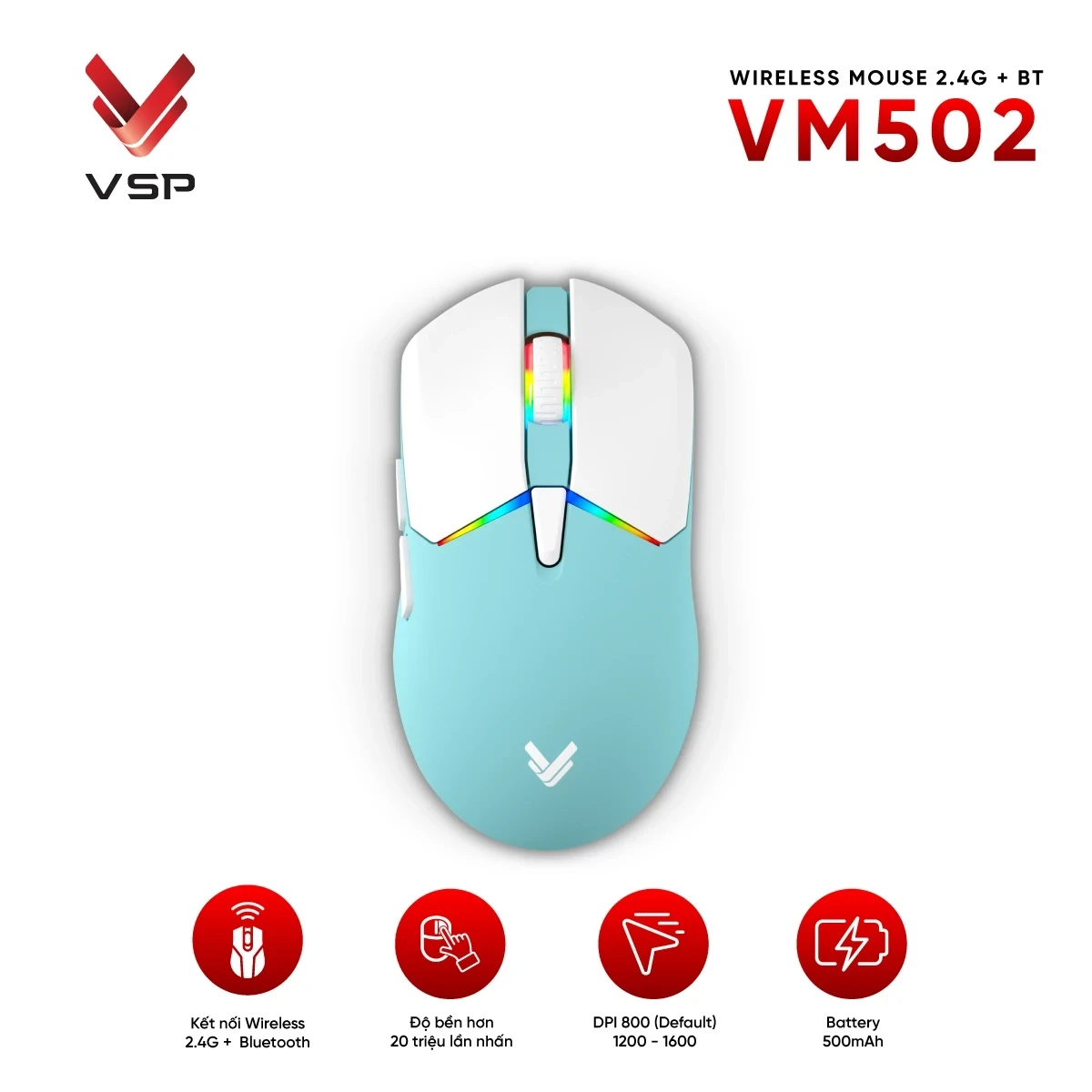 Chuột Máy Tính Không Dây VSP VM502