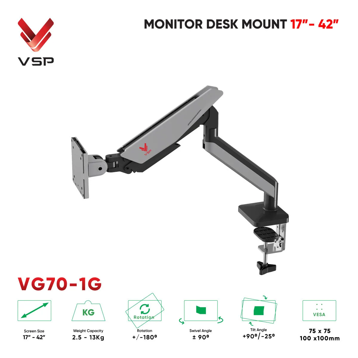 VG70-1G - Giá đỡ màn hình VSP VG70-1G (17 -42 - 13KG)