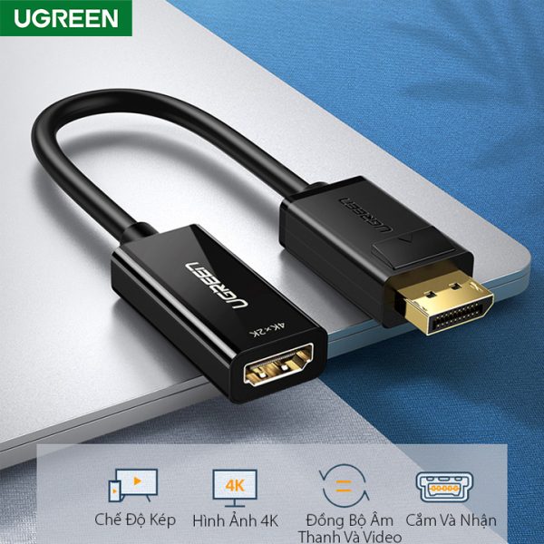 40363 - Cáp chuyển đổi Displayport to HDMI hỗ trợ 4Kx2K chính hãng Ugreen 40363 cao cấp - 2