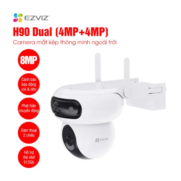 Camera 2 mắt ngoài trời Ezviz H90 (4MP+4MP)