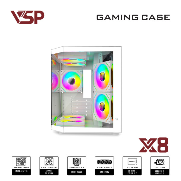 X8 TRắNG - Vỏ Case Máy Tính X8 Trắng - 2