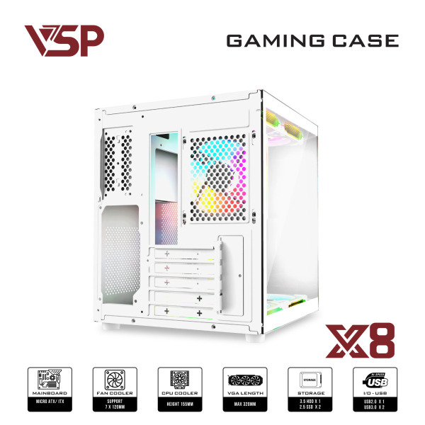 X8 TRắNG - Vỏ Case Máy Tính X8 Trắng - 6