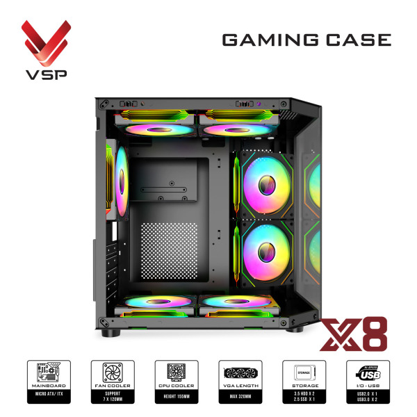 X8 ĐEN - Vỏ Case Máy Tính X8 Đen - 2