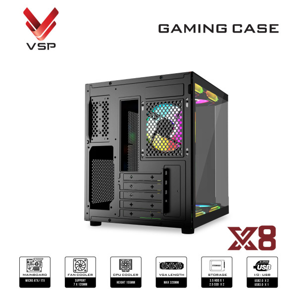X8 ĐEN - Vỏ Case Máy Tính X8 Đen - 3