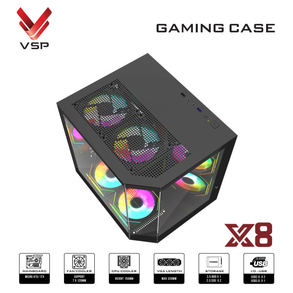X8 ĐEN - Vỏ Case Máy Tính X8 Đen - 5