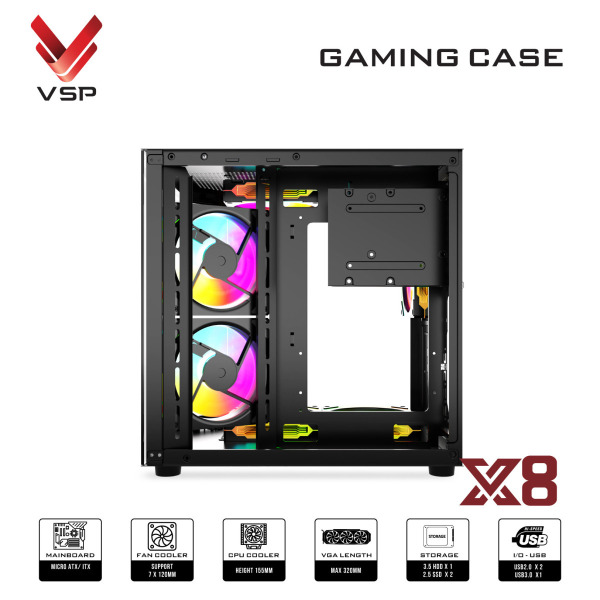 X8 ĐEN - Vỏ Case Máy Tính X8 Đen - 6