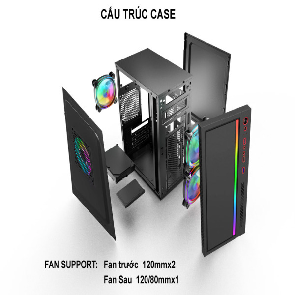 V206 - Vỏ Case Máy Tính VSP V206 - Đen - 3