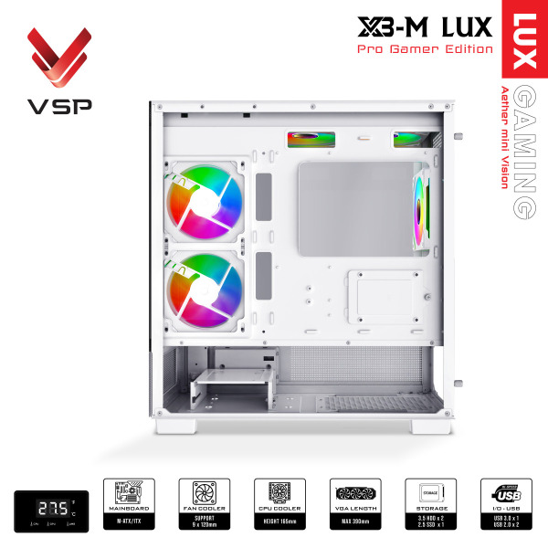 X3-M LUX WHITE - Vỏ Case Máy Tính X3-M Lux White - 2