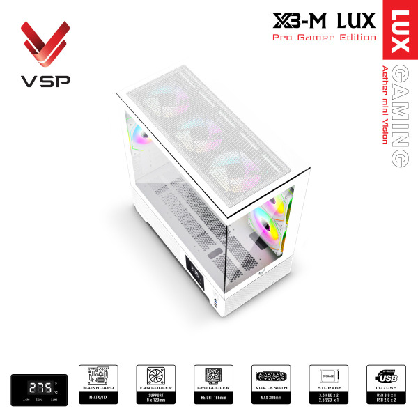 X3-M LUX WHITE - Vỏ Case Máy Tính X3-M Lux White - 3
