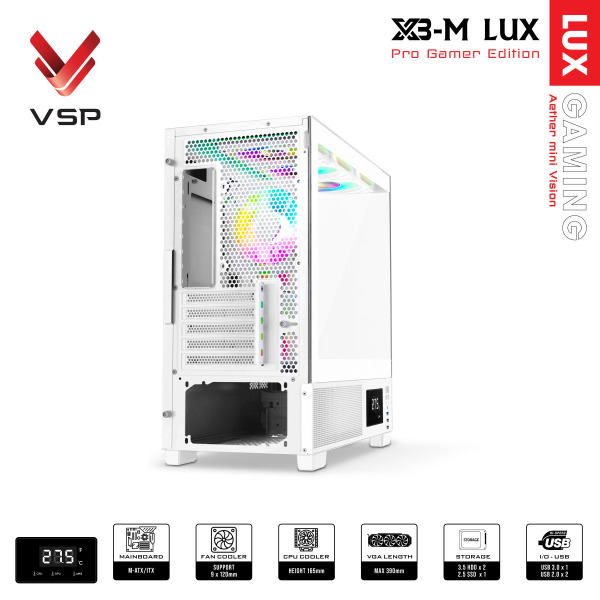 X3-M LUX WHITE - Vỏ Case Máy Tính X3-M Lux White - 5