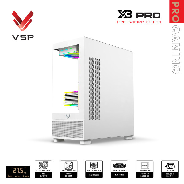 X3 PRO MONITOR WHITE - Vỏ Case Máy Tính Pro Gamer Edition X3 Pro Monitor White - 3