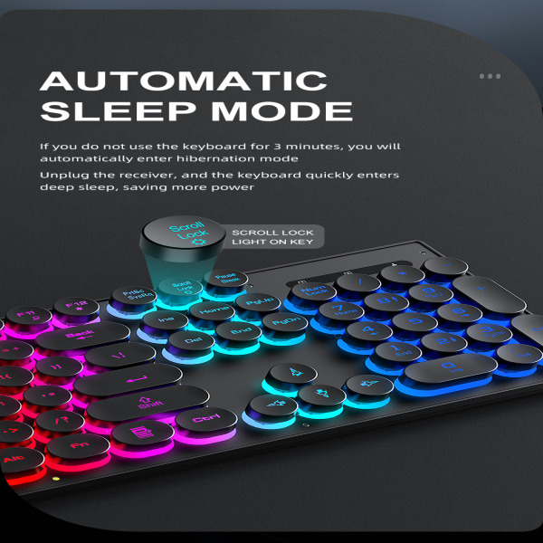 TF 380 - COMBO ko dây KB + MOUSE T-Wolf TF 380 tự sạc pin- Led 4 màu (, phím tròn , màu đen ) chính hãng - 4