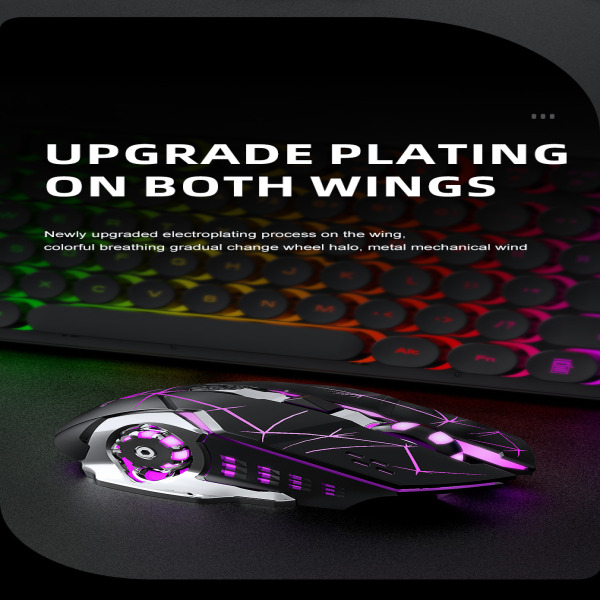 TF 380 - COMBO ko dây KB + MOUSE T-Wolf TF 380 tự sạc pin- Led 4 màu (, phím tròn , màu đen ) chính hãng - 9