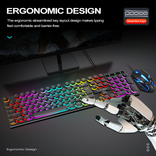 TF270 - Combo Keyboard + Mouse T-WOLF TF270 LED USB - 8