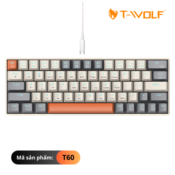 T60 - Bàn phím cơ T-Wolf T60 Blue Switch - 3