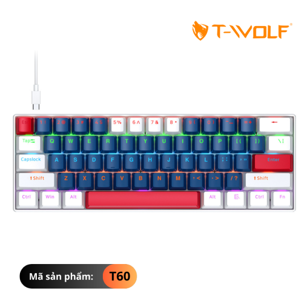 T60 - Bàn phím cơ T-Wolf T60 Blue Switch - 4
