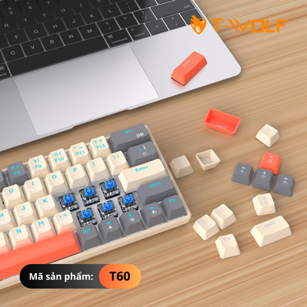 T60 - Bàn phím cơ T-Wolf T60 Blue Switch - 8