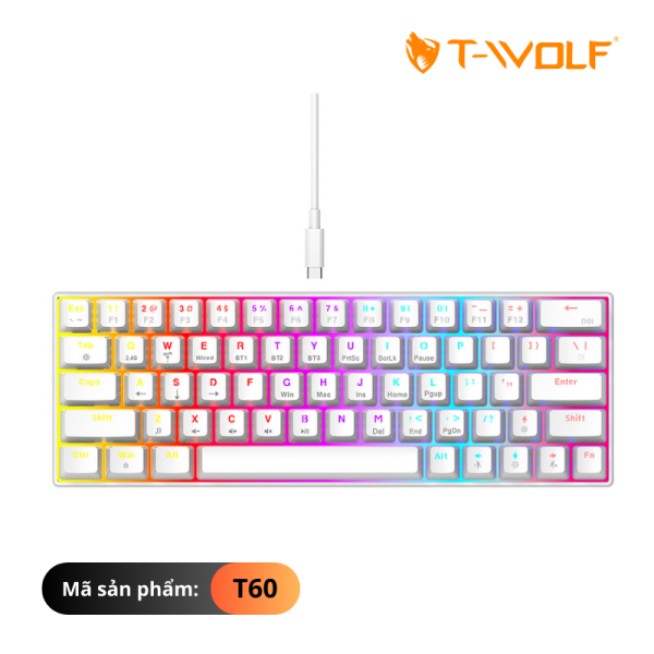 T60 - Bàn phím cơ T-Wolf T60 Blue Switch - 5