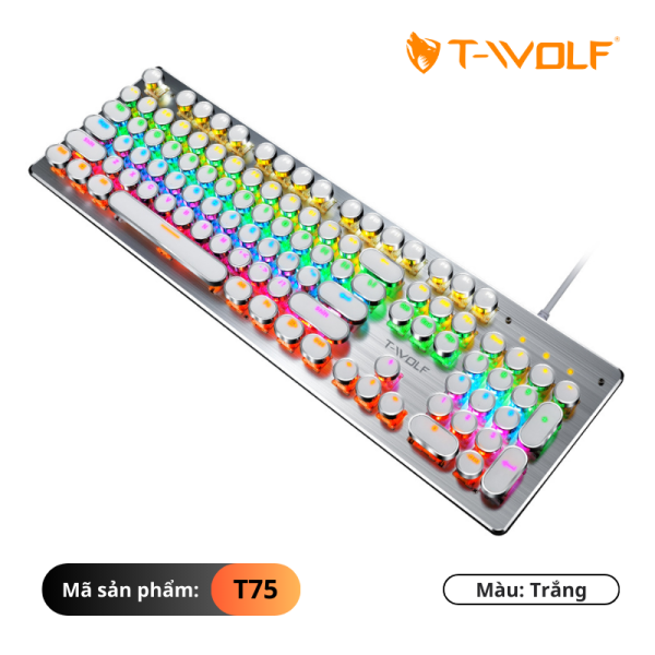 T75 - Bàn phím cơ Punk mạ điện T75 Blue Switch - 3