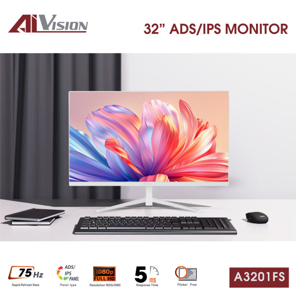 A3201FS - Màn hình máy tính văn phòng AiVision A3201FS (31.5inch ADS-IPS FHD 75hz 5ms) - (Đen, trắng) - 6