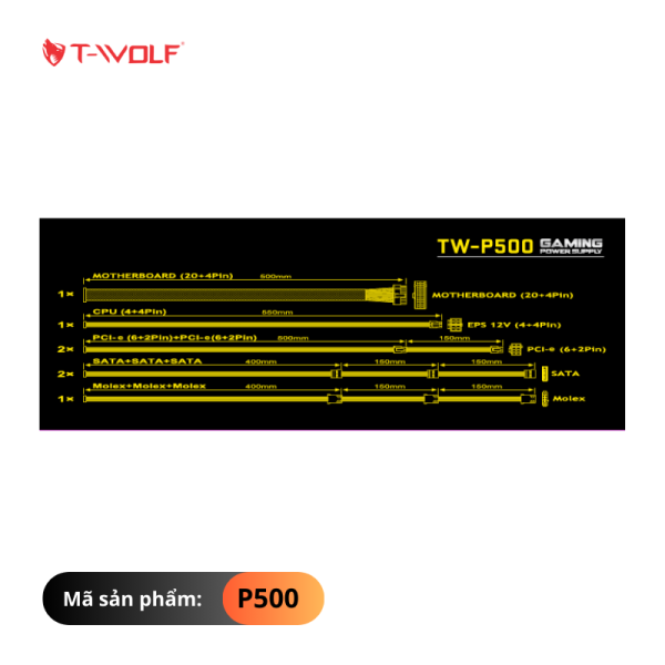 TW-P500 - Nguồn CST T-WOLF TW-P500 ( 500w ) 80 Plus Chính Hãng - 2