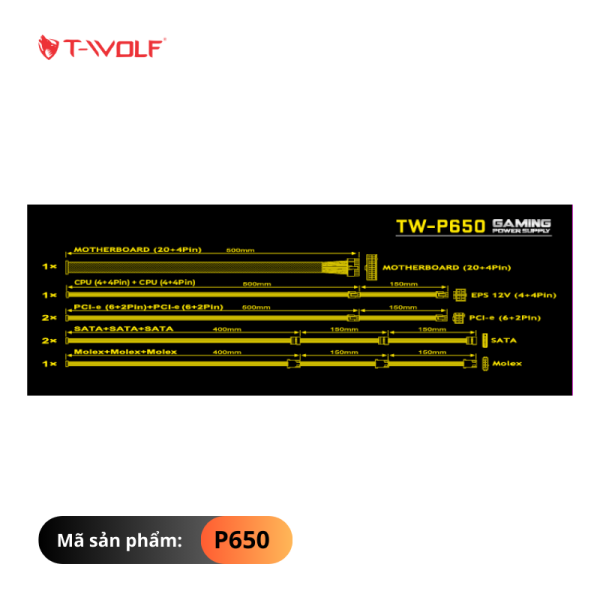 TW-P650 - Nguồn CST T-WOLF TW-P650 (650W) 80 Plus Chính hãng - 2