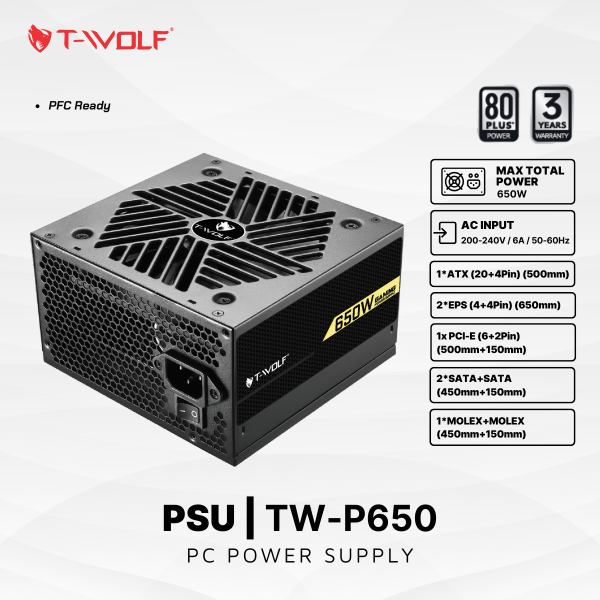 TW-P650 - Nguồn CST T-WOLF TW-P650 (650W) 80 Plus Chính hãng - 9