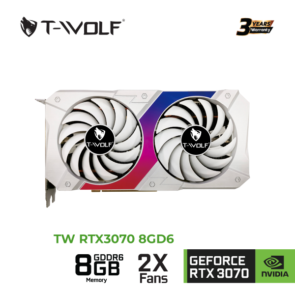 TW-RTX3070 - VGA T-WOLF TW-RTX3070 8G D6 (RTX3070 8GB GDDR6 256bit HDMI-DP*3 2Fan 8pin*2) - 2