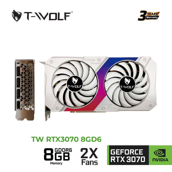 TW-RTX3070 - VGA T-WOLF TW-RTX3070 8G D6 (RTX3070 8GB GDDR6 256bit HDMI-DP*3 2Fan 8pin*2) - 3