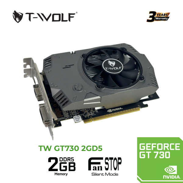 TW-GT730 - Card màn hình T-WOLF TW-GT730 2G D5 (GT730 2GB GDDR5 128bit HDMI-VGA-DVI 1Fan) - 2