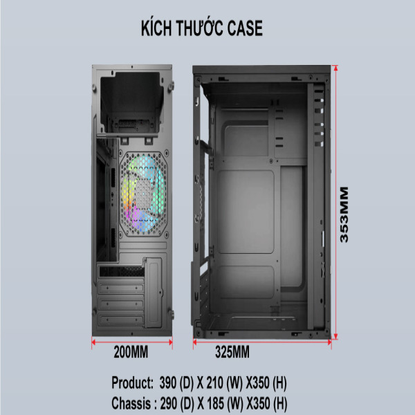V206 - TRắNG - Vỏ Case Máy Tính VSP V206 - Trắng - 5