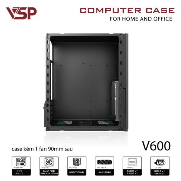 V600 - Case Văn Phòng V600 - Đen - 4