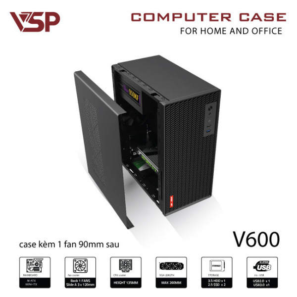 V600 - Case Văn Phòng V600 - Đen - 6