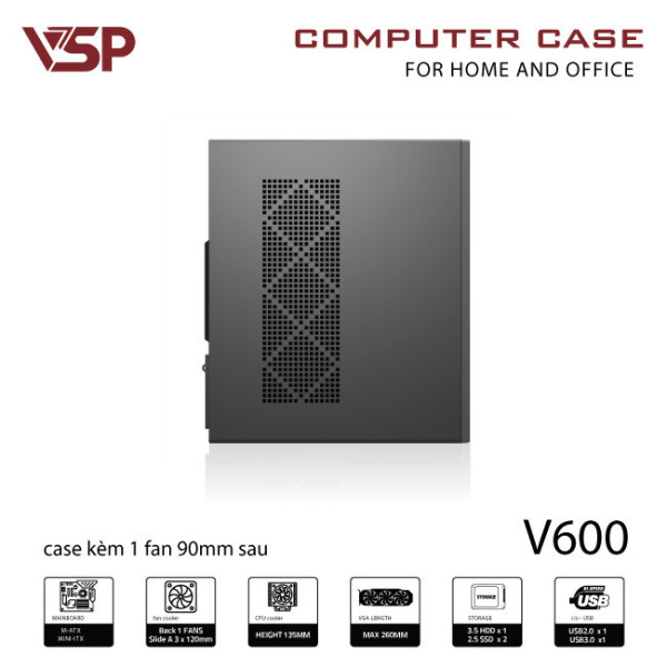 V600 - Case Văn Phòng V600 - Đen - 7