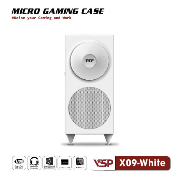 X09 - Vỏ Case Máy Tính VSP Micro Gaming X09 - Trắng - 2