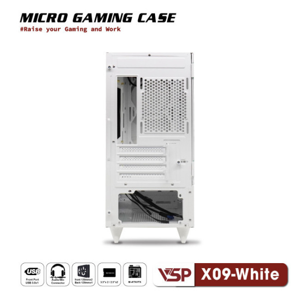 X09 - Vỏ Case Máy Tính VSP Micro Gaming X09 - Trắng - 4