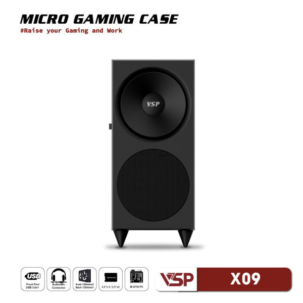 X09 - ĐEN - Vỏ Case Máy Tính VSP Micro Gaming X09 - Đen - 2