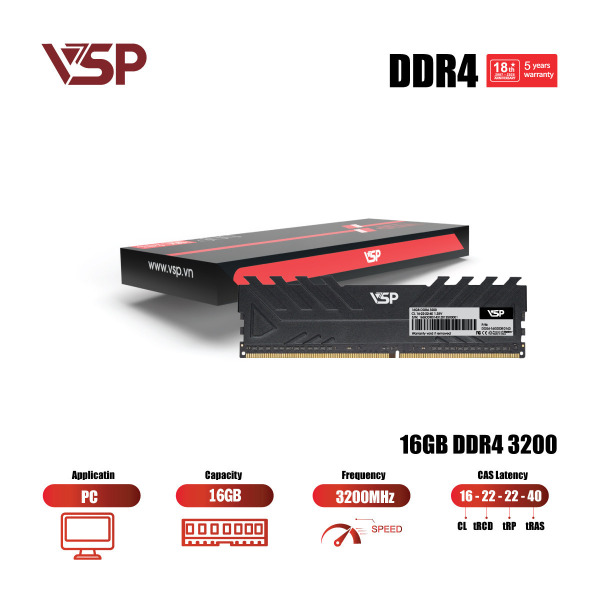 16GB-VSP - RAM PC VSP DDR4 16GB - 3200MHz - 4