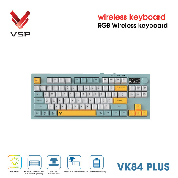 VK84 PLUS - Bàn Phím Không Dây 3 Chế Độ VSP VK84 Plus - 2