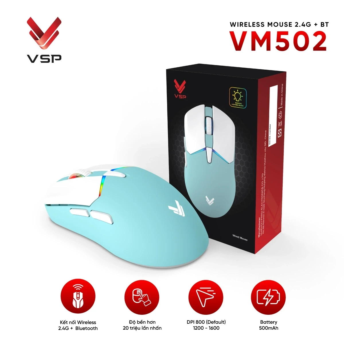 VM502 - Chuột Máy Tính Không Dây VSP VM502 - 4