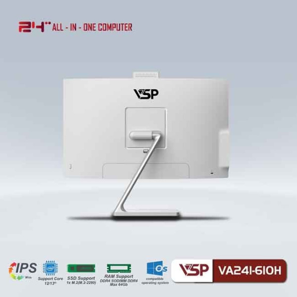 VA241-610H - Máy tính để bàn VSP All in One VA241-610H (Trắng 23.8 inch 60Hz FHD) - 4