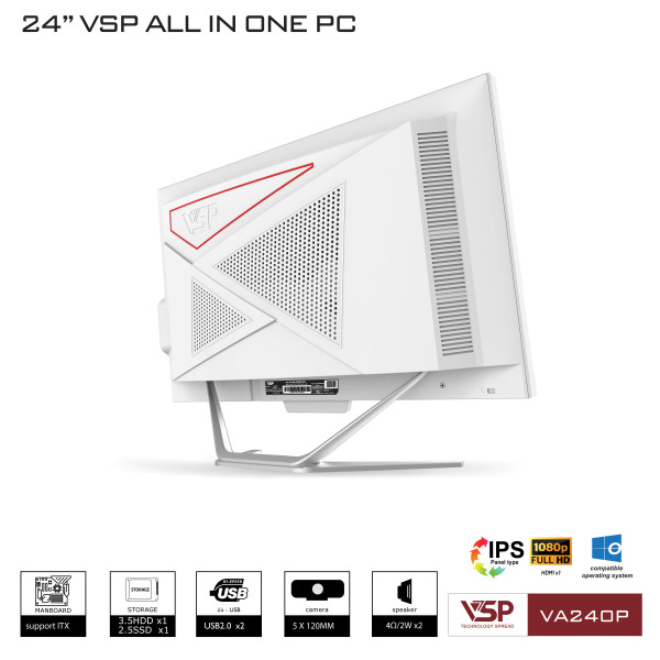 VA240P - Máy tính để bàn VSP All in One VA240P - FHD White Black - 5