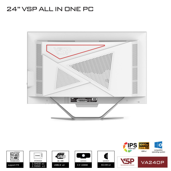 VA240P - Máy tính để bàn VSP All in One VA240P - FHD White Black - 6