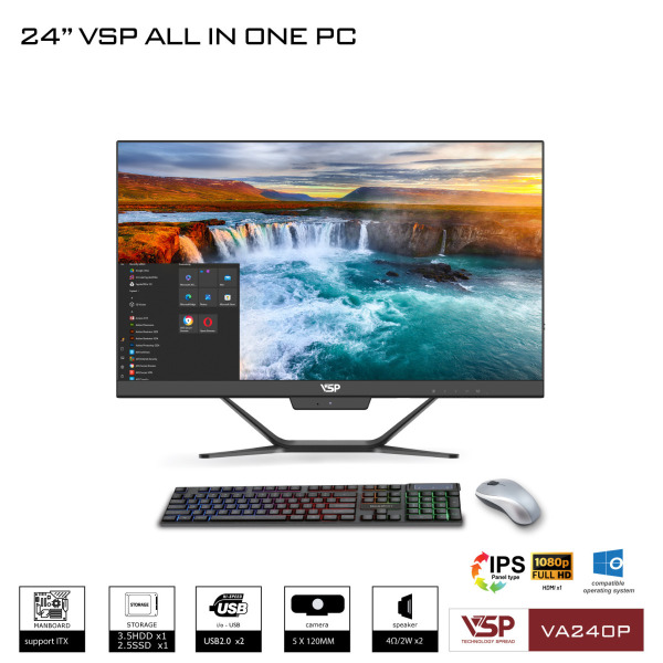 VA240P - Máy tính để bàn VSP All in One VA240P - FHD White Black - 10